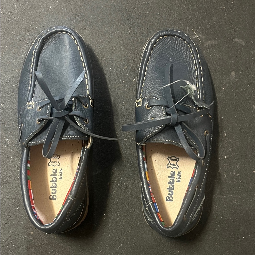 Boy’s Leather Navy Boat Shoes